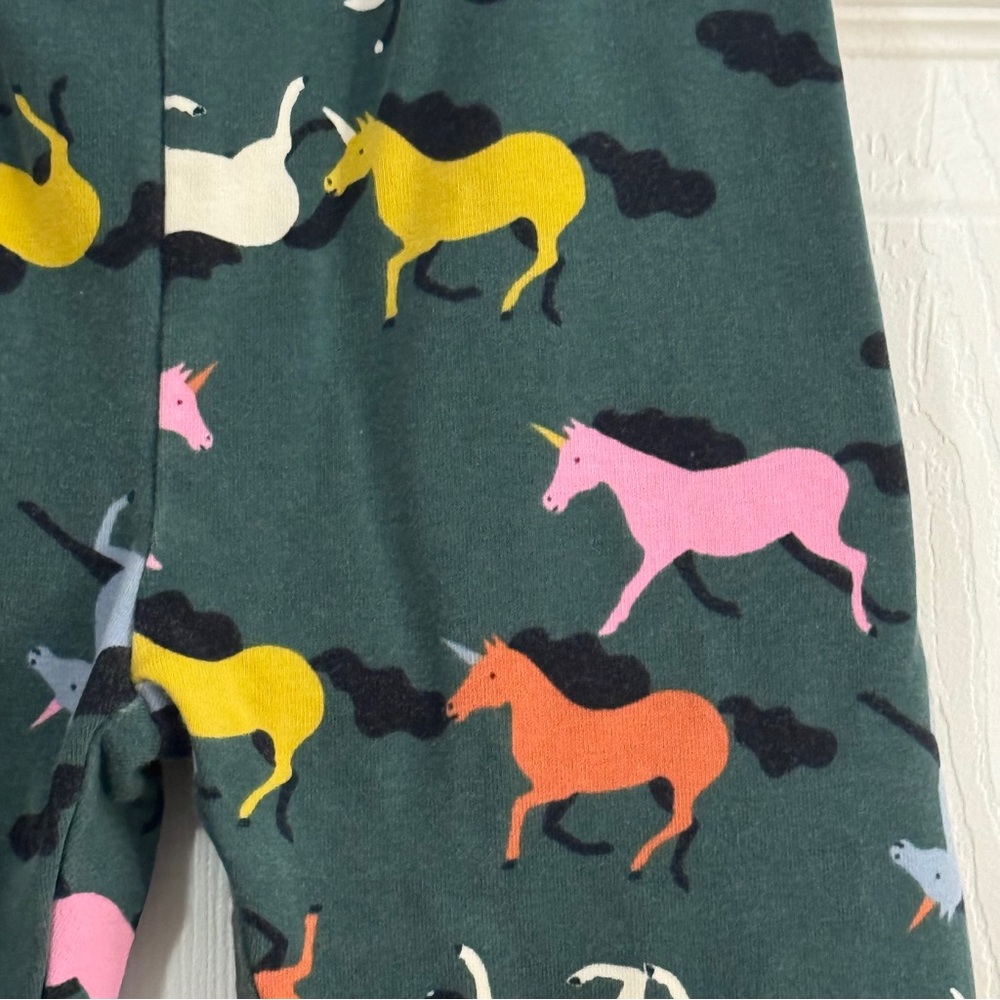Hanna Andersson Baby Girl Green with Multicolored Horse Design Leggings - Picture 3 of 7